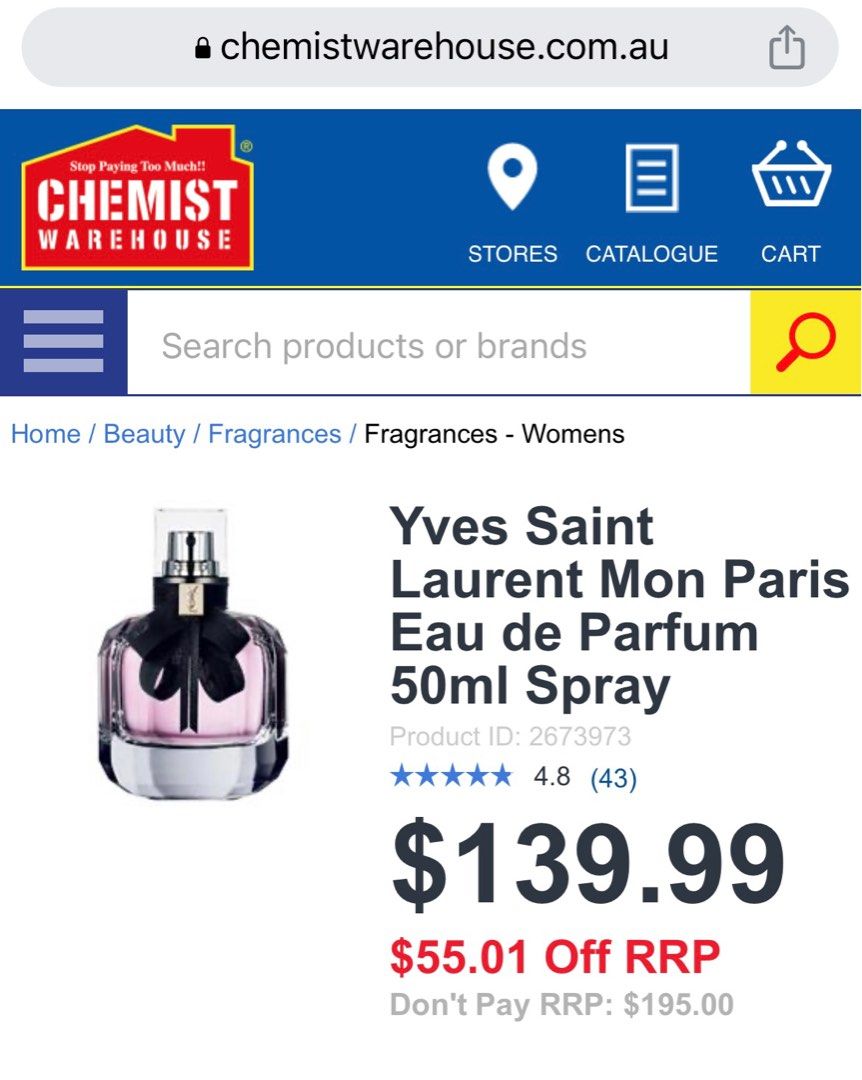 Ysl paris perfume chemist warehouse cheap