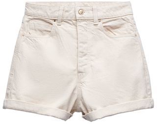 Zara white denim mom shorts