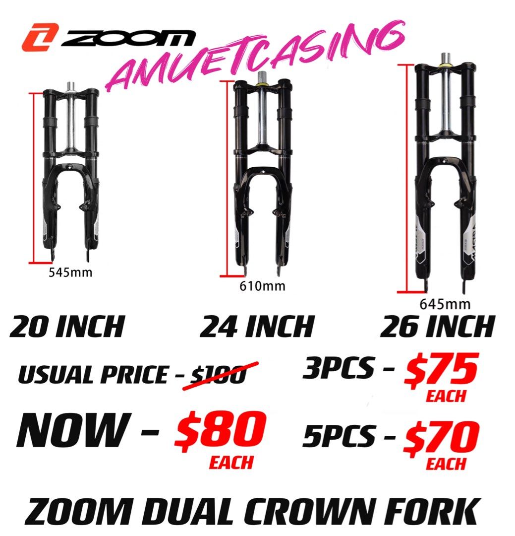 Zoom downhill fork clearance