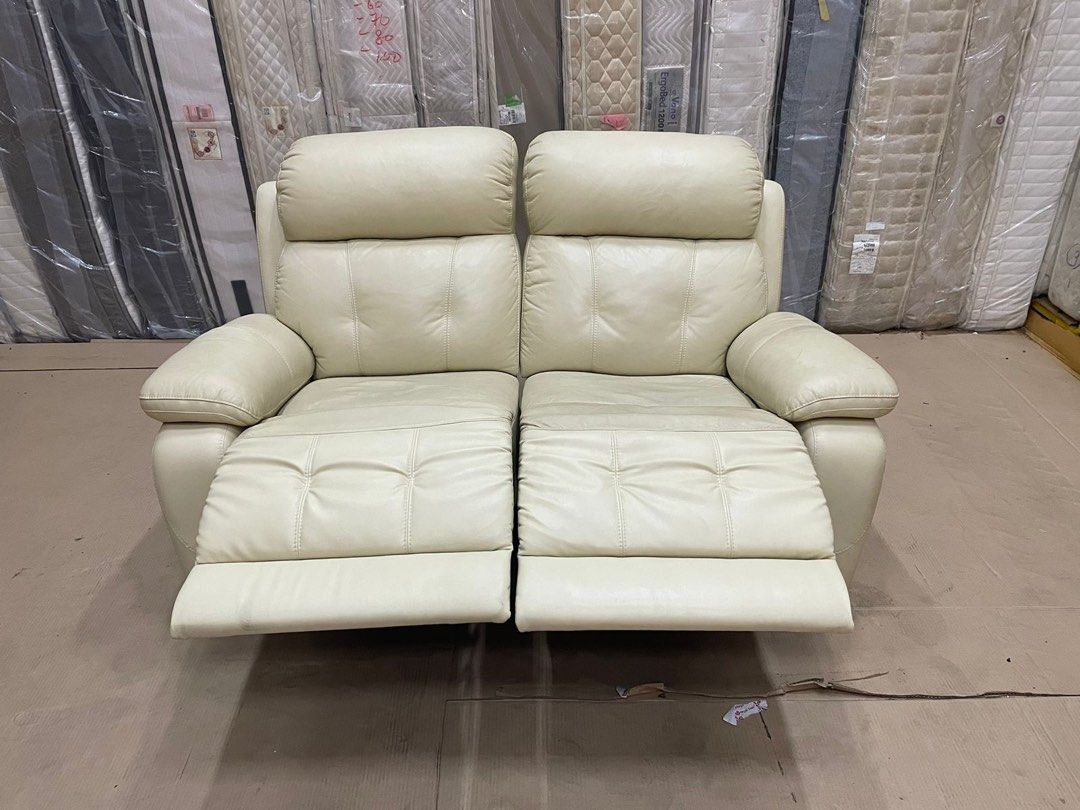 2 Seater Recliner Leather Sofa Brand