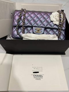 CHANEL, Bags, Sold Chanel 9 Card Holder 22p Spring Act 1 Iridescent Purple  Calfskin Rare