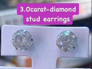 3 carats BIG diamond earrings Platinum settings