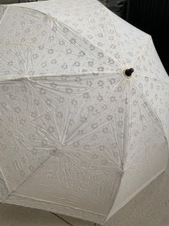 全新白色花邊蕾絲小洋傘