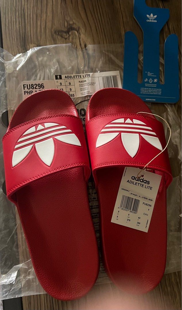 Adidas Adilette Lite Slides Red, Men's Fashion, Footwear, Slippers u0026 Slides  on Carousell