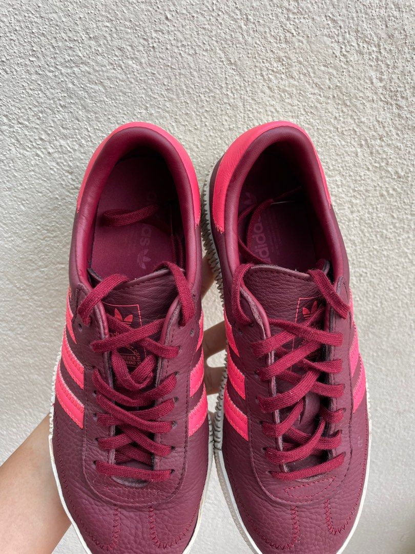 Adidas women's courtset outlet sneaker  burgundy