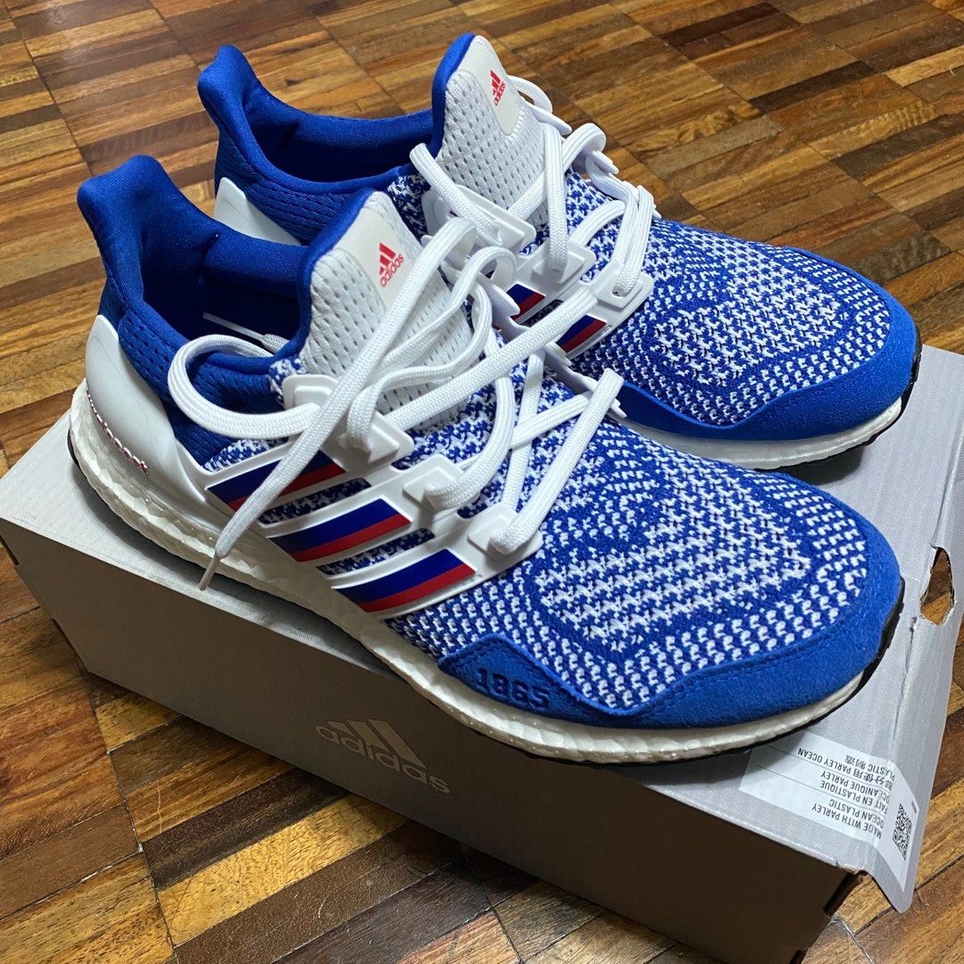 Adidas ultra boost clearance blue white kansas