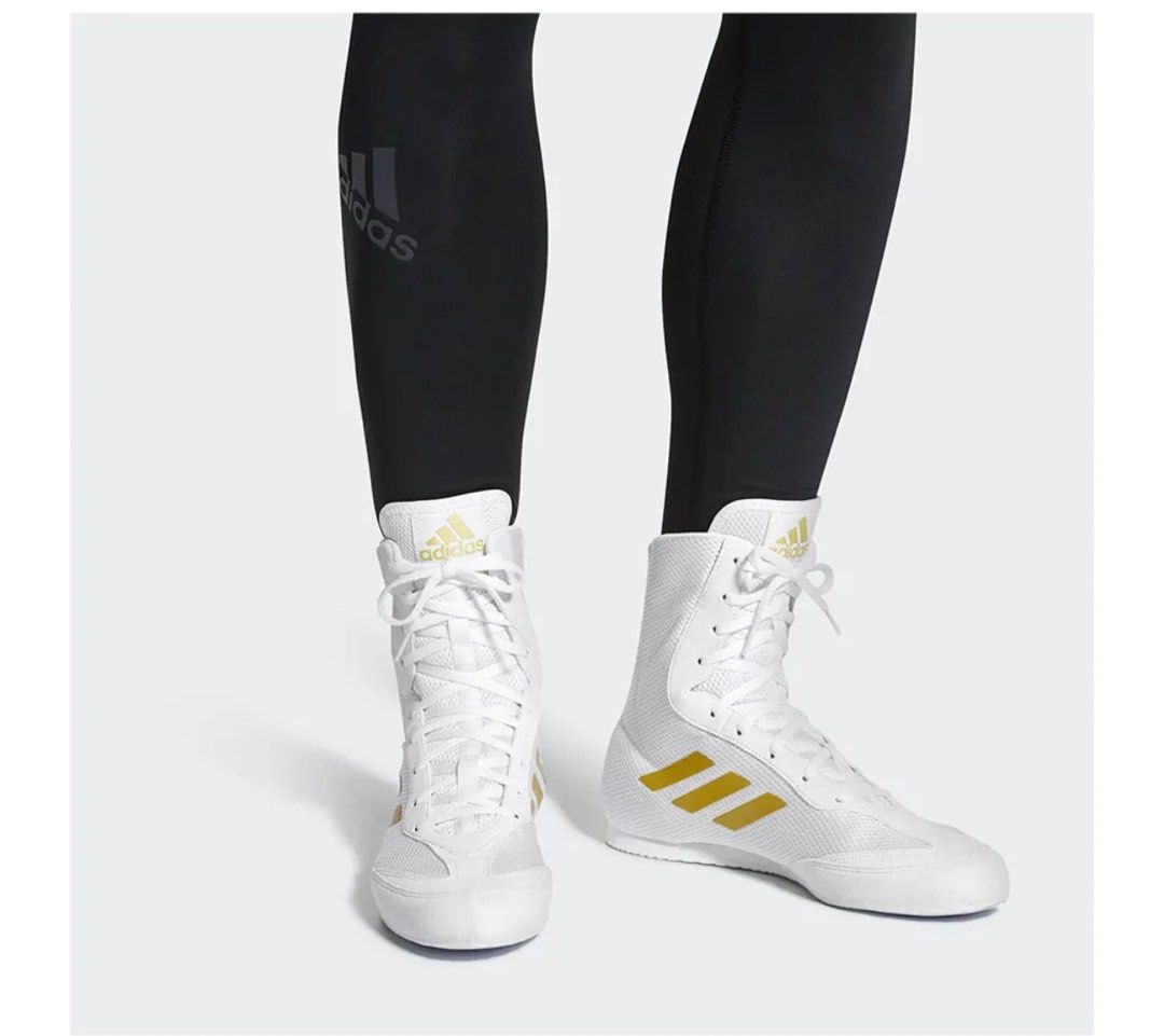 adidas Unisex Box Hog Plus Sneakers White Gold Boxing Boots