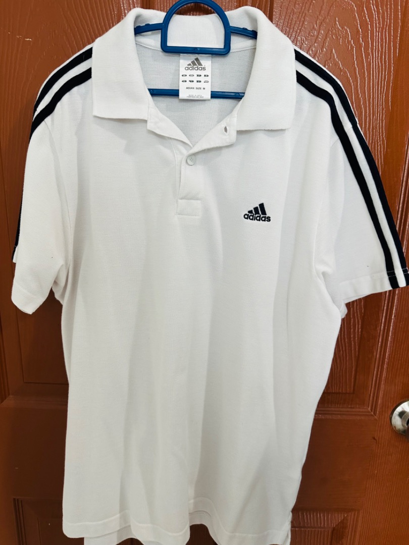 Adidas white polo shirt, Men's Fashion, Tops & Sets, Tshirts & Polo