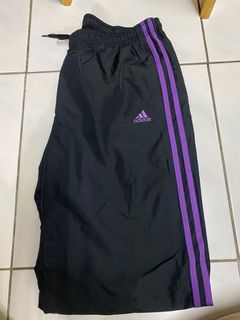 Adidas y2k黑紫運動褲XL vintage needles  90s