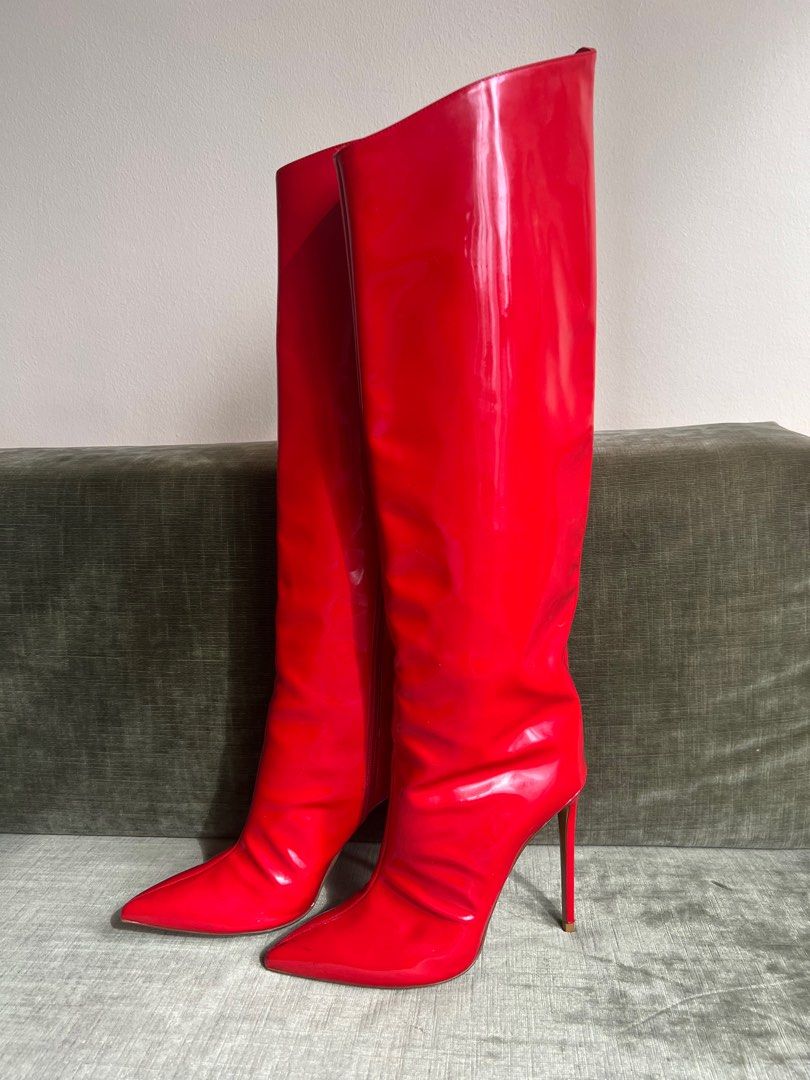 Alexander vauthier patent leather red boots