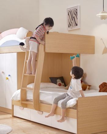 Staggered on sale bunk beds