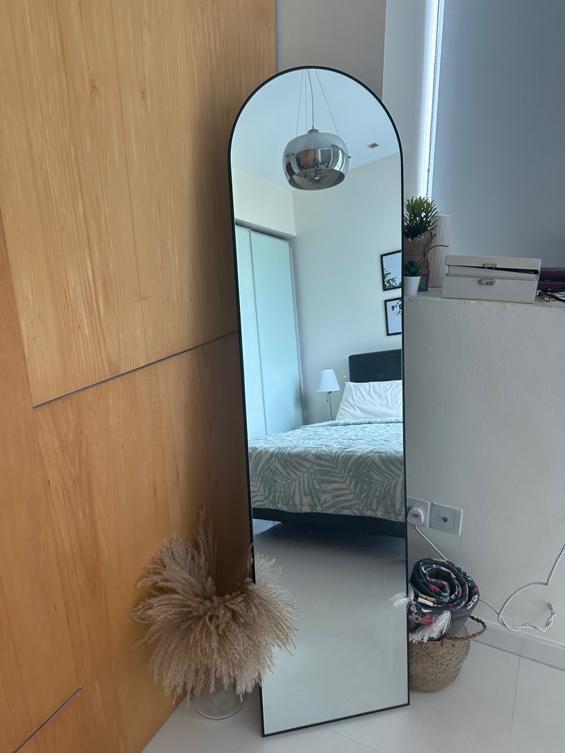 Arched full length black mirror, Furniture & Home Living, Home Decor