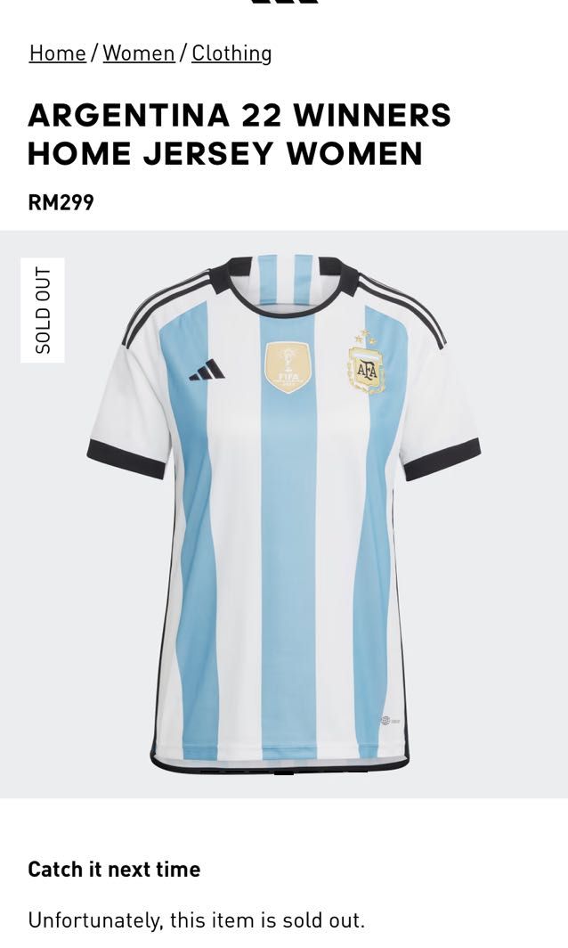 adidas Argentina 22 Home Jersey Women's