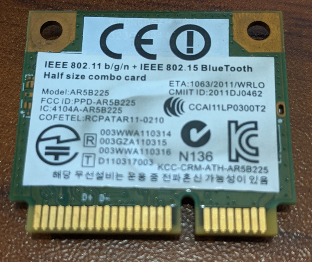 Atheros AR5B225 WIFI & Bluetooth 4 Card for Laptop, Computers & Tech ...