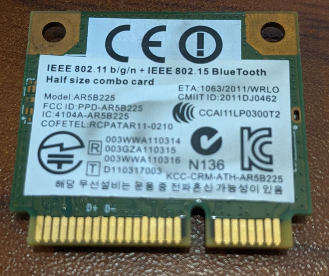Atheros AR5B225 WIFI & Bluetooth 4 Card for Laptop, Computers & Tech