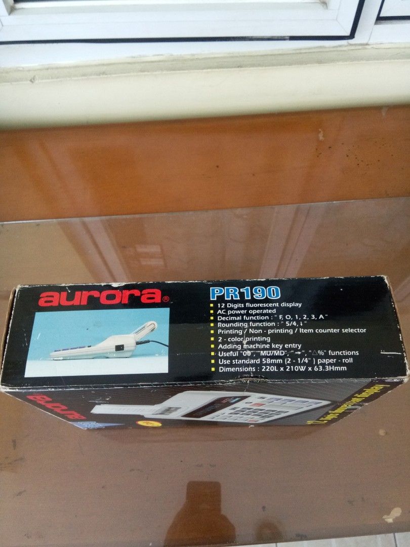 AURORA Printing Calculator. 12 Digits Fluorescent Display. 2 Colour