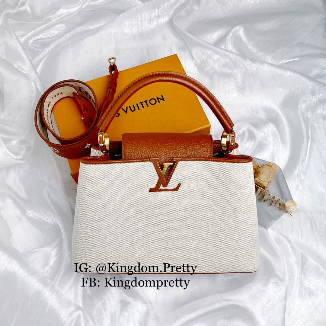 LOUIS VUITTON Canvas Taurillon Capucines MM Caramel | FASHIONPHILE