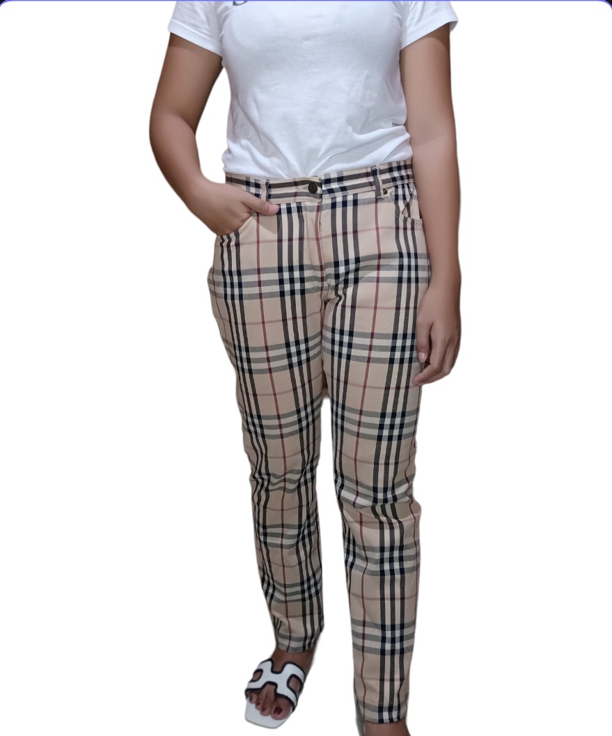 Burberry  Straight Fit Contrast Check Cotton Trousers  HBX  Globally  Curated Fashion and Lifestyle by Hypebeast