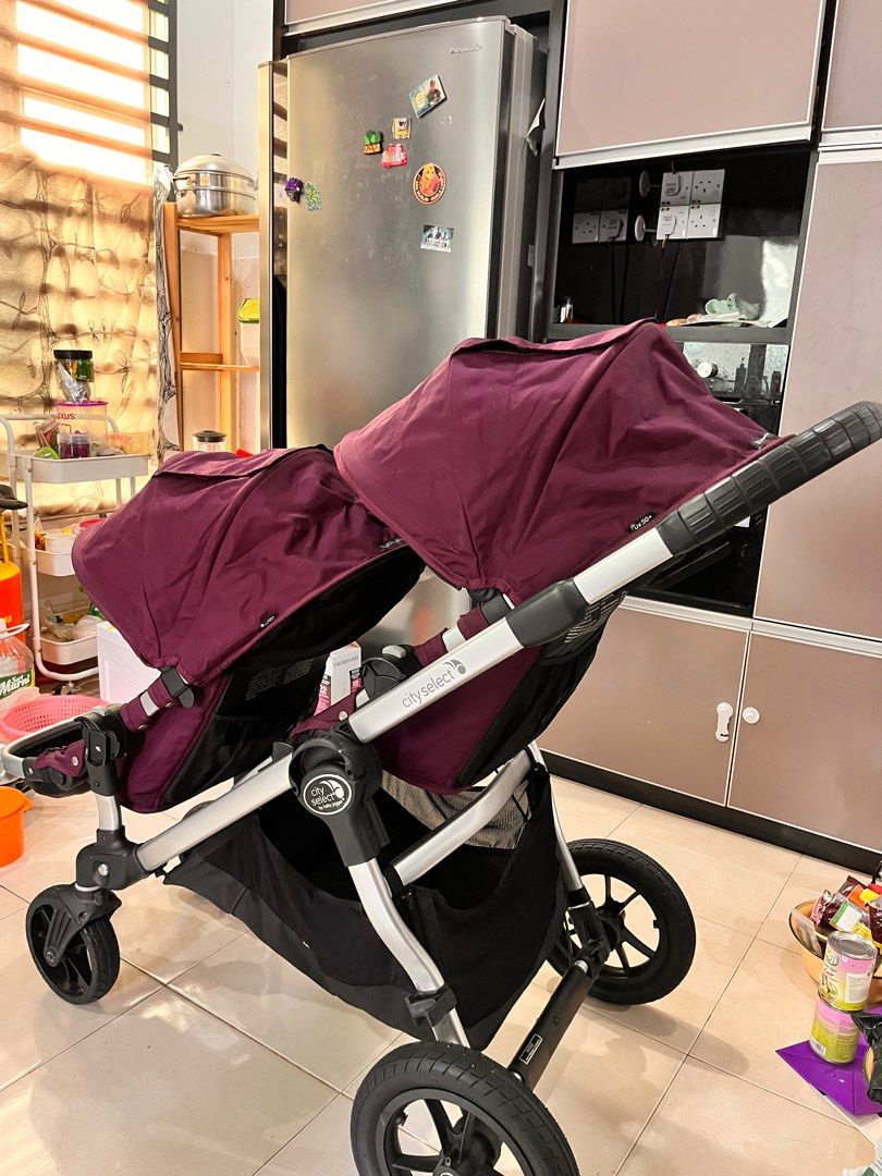 Purple online double stroller