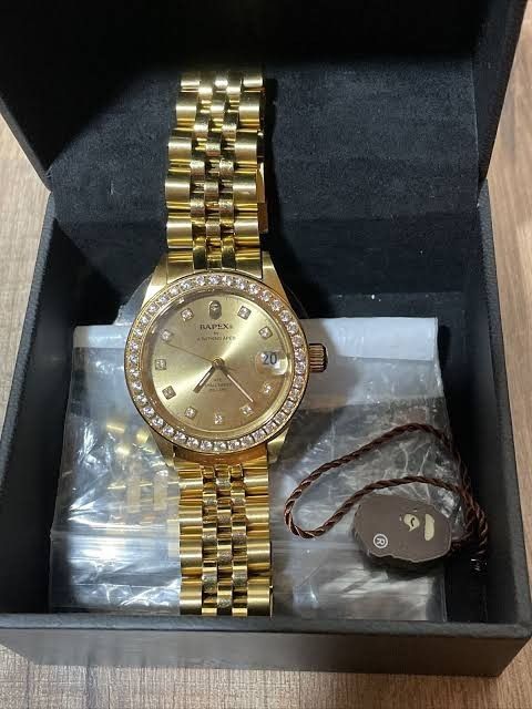 Bapex A bathing ape type 1 limited gold watch Men s Fashion