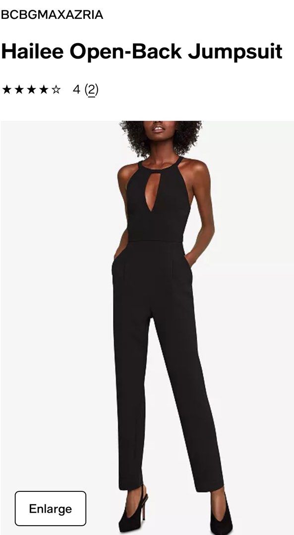 Brand new BCBG Maxazria black keyhole open back jumpsuit Gown Women s Fashion Dresses Sets Jumpsuits on Carousell
