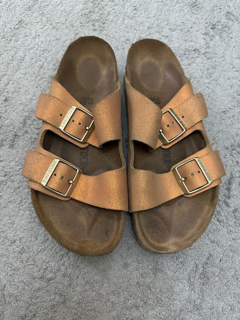 Birkenstock washed shop metallic sea copper