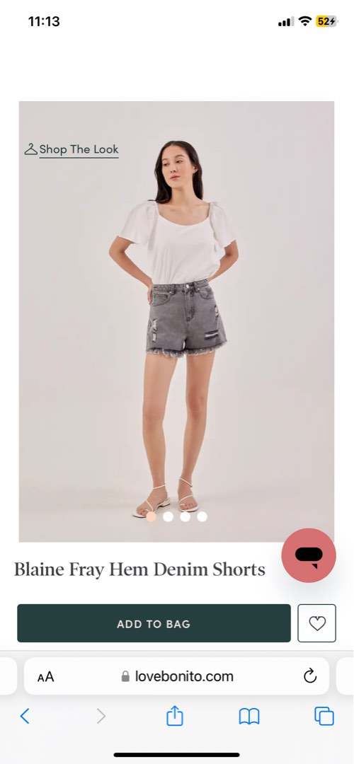 Fray hem store denim shorts