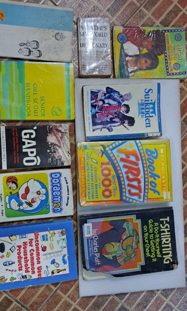 Book collection (Category: Children's Books) located in Santa Rosa. Submitted by rcm066915 (Listing ID 1240728087, Image 1). Description: P50(High school Musical ,P80 Doraemon, Did you know that, Mirriam webster dictionary). P80 (Book of Firsts 1000, Uncommon uses for Common household products, Gapo, Senior girlscout handbook, Langkay leader's manual, T-shirt printing, Healthy life style). Suikoden P170.