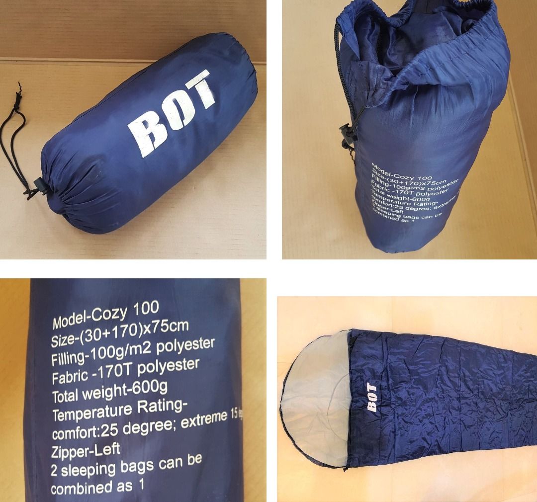 BOT Model Cozy 100 Sleeping Bag Outdoor Portable Envelope Type