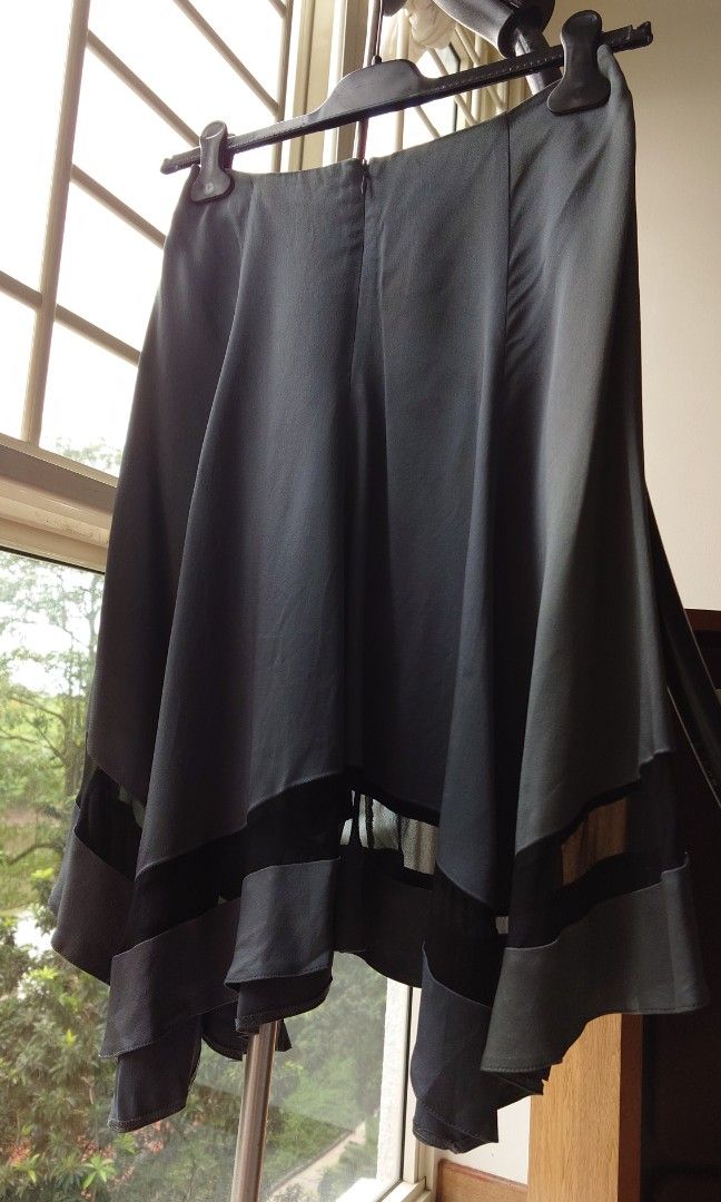 Black chiffon handkerchief skirt hot sale