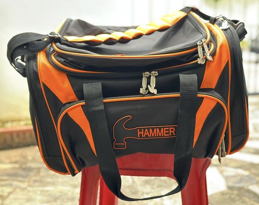 Hammer 2 Ball Deluxe Tote Bowling Bag - Black/Orange