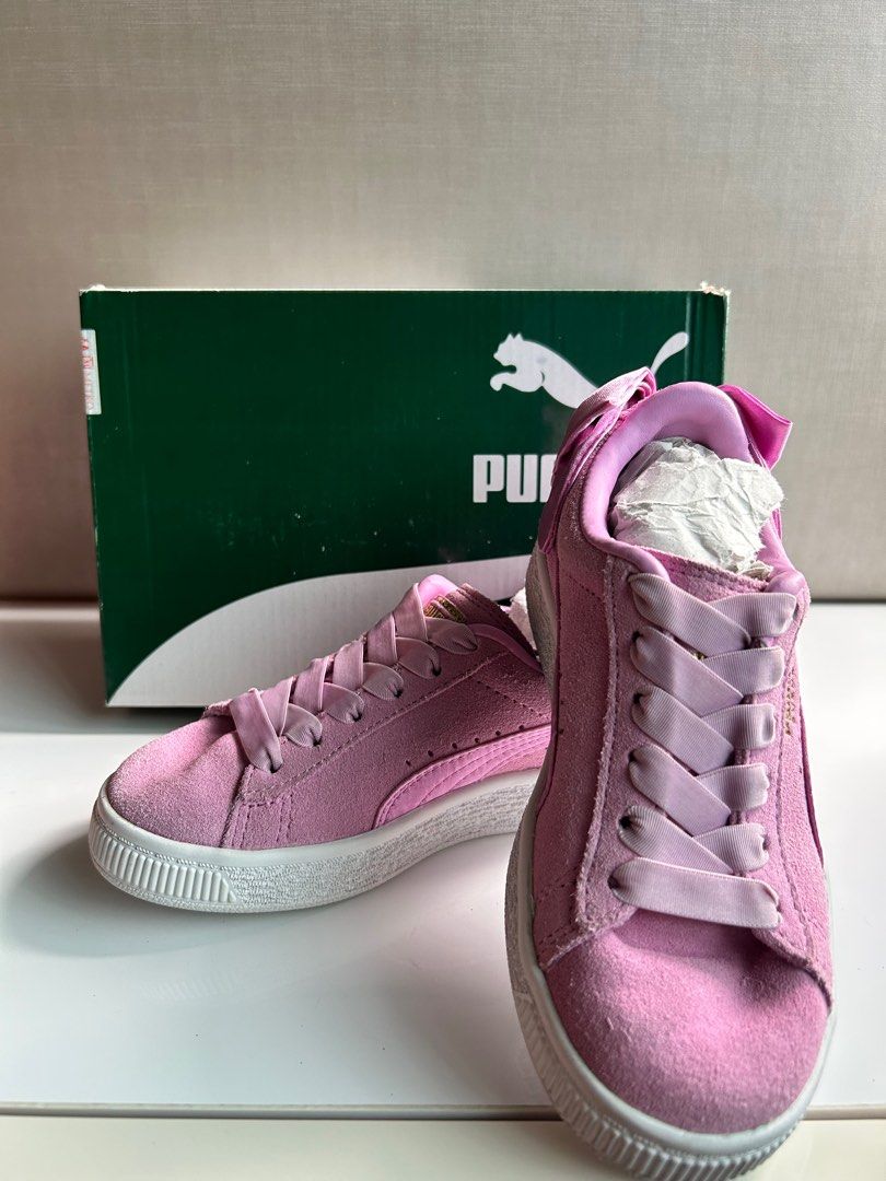 Puma pink hotsell bow sneakers