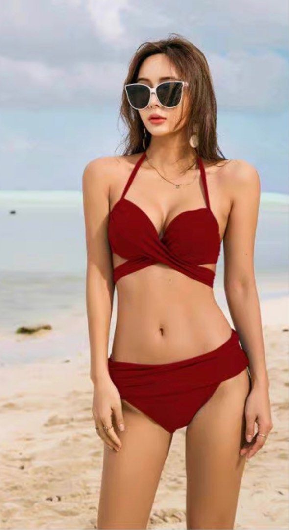 Red 2 piece bathing suit store