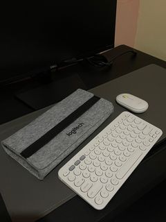 [BUNDLE] Logitech K380 Multi-Device Wireless Keyboard + M350 Pebble Wireless Mouse - Off-White
