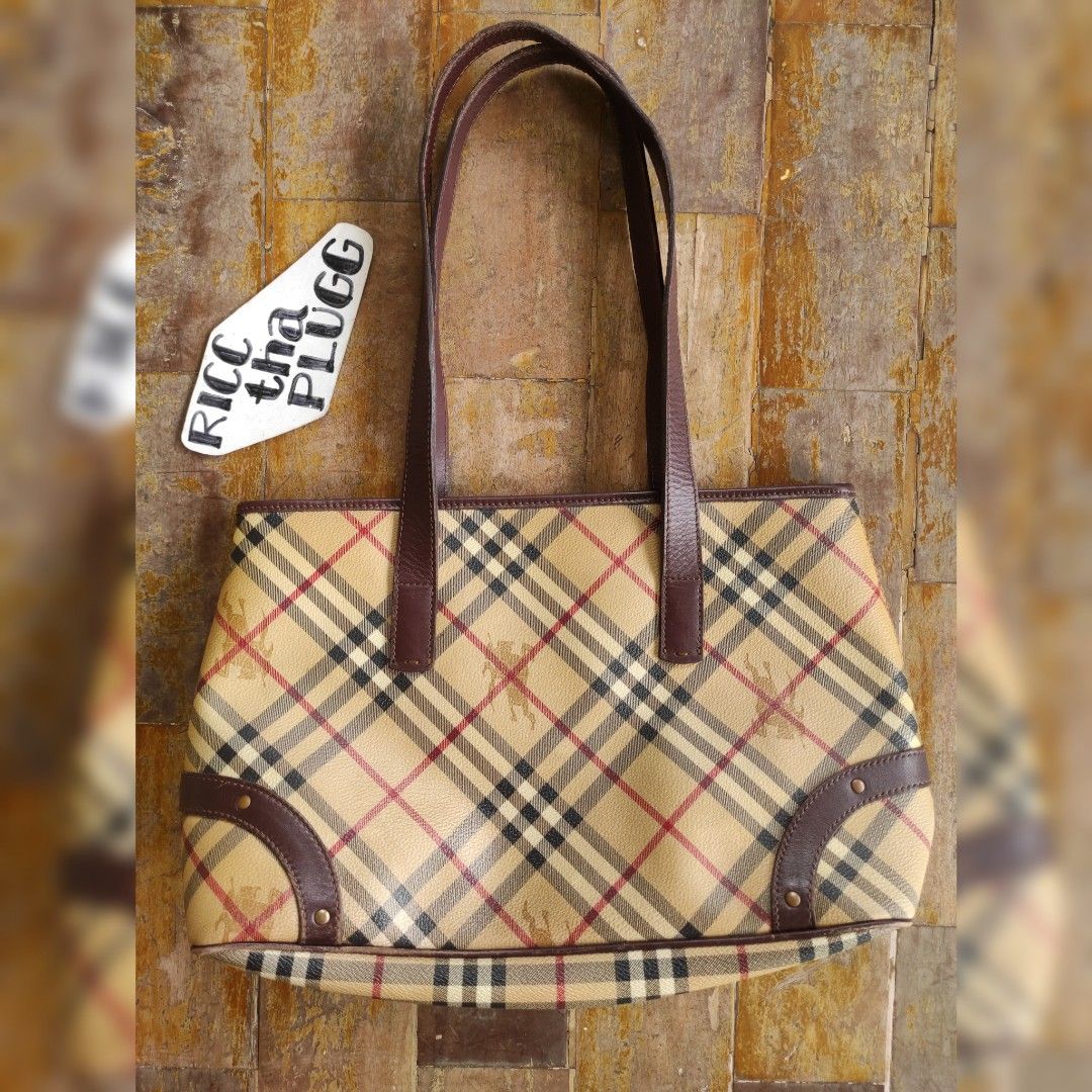 Authentic Burberry Check Haymarket Tote Bag, Luxury, Bags & Wallets on  Carousell