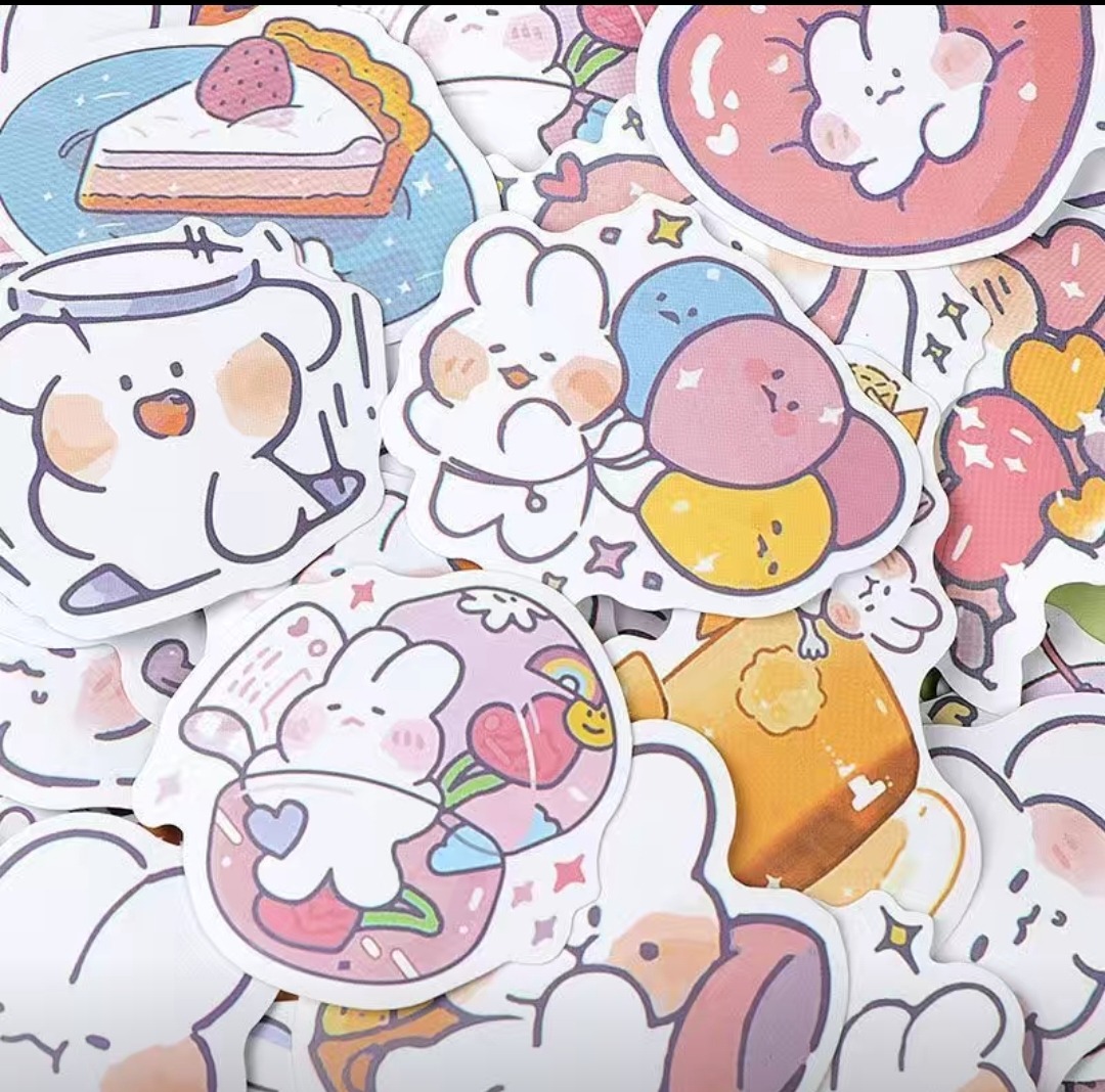 Cartoon rabbit stickers, Hobbies & Toys, Stationery & Craft, Other ...