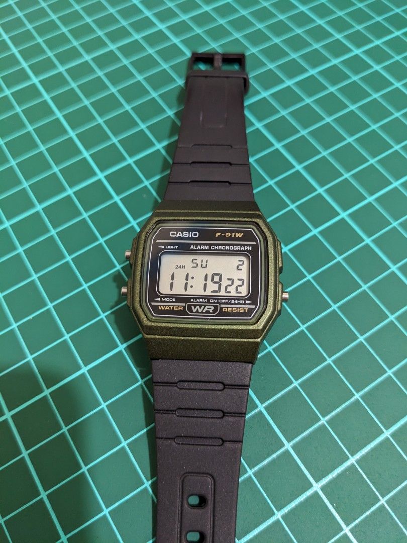 Casio f91w military green hot sale