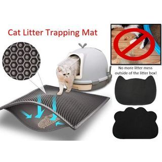 Sierra Concepts Large Cat Litter Mat 36x24 - Litterbox Kitty Box Pet Food  Bowl