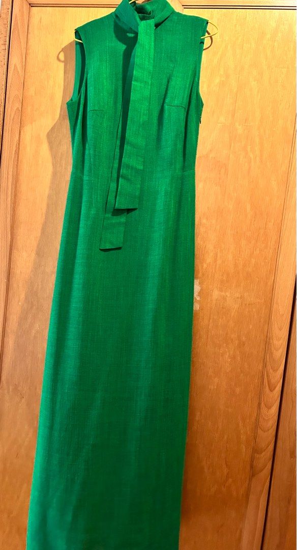 emerald green wrap dress long sleeve V-Neck Long Sleeves Emerald Green Party Dress – FancyVestido main image 1