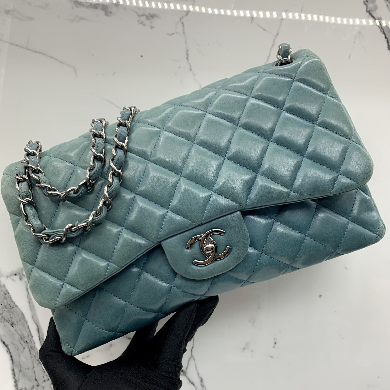 CHANEL skyblue classic flap, Luxury, Bags & Wallets on Carousell