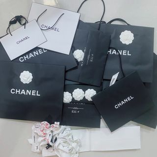 Authentic Chanel Gift Packaging Set Paper Shopping Bag Camellia Flower  Ribbon