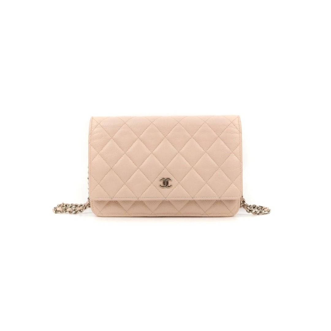 Chanel Wallet on Chain Pale Pink and silver hardware Caviar