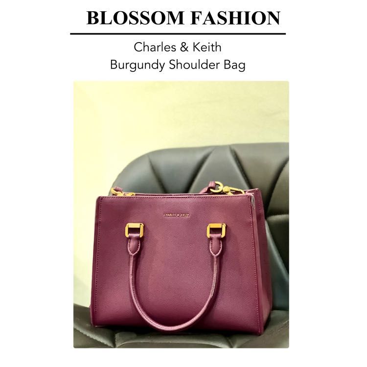 Charles and keith outlet burgundy bag