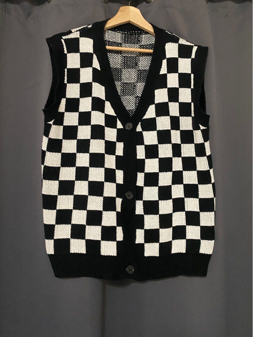 Checkered vest unisex Men s Fashion Coats Jackets and
