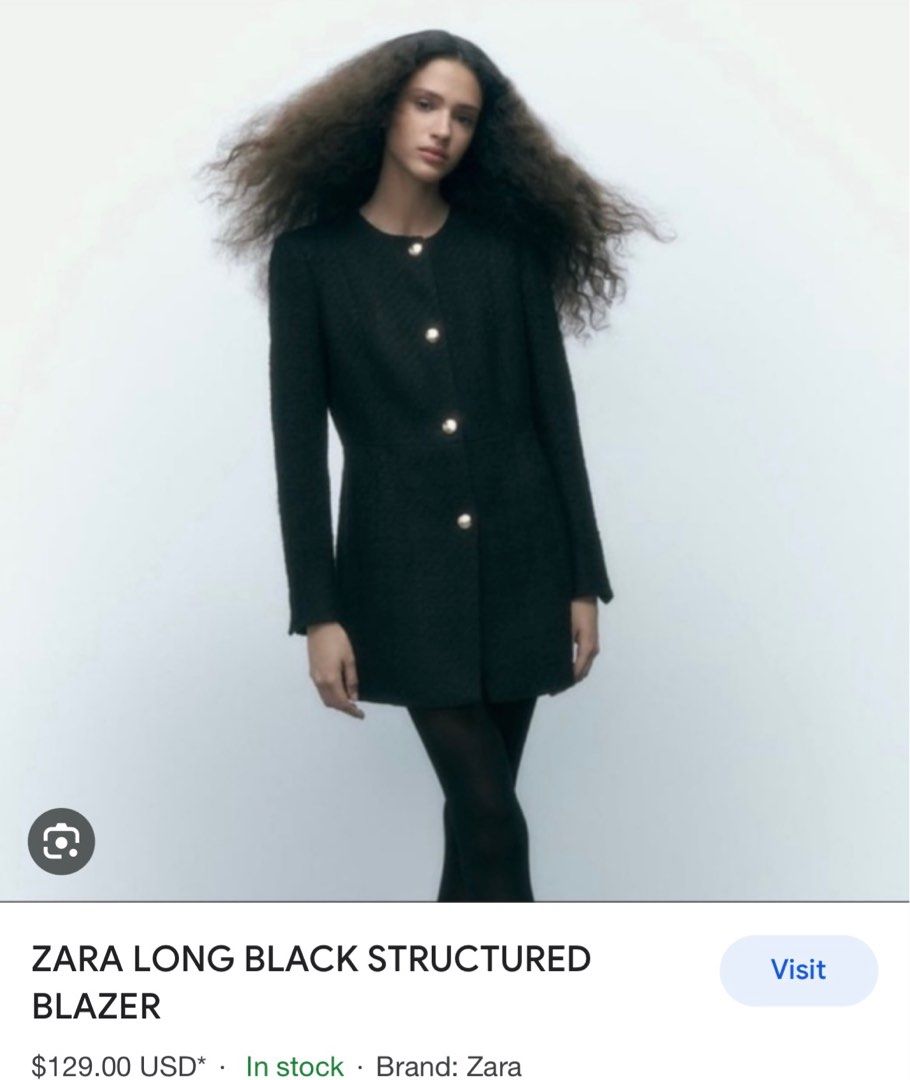 Zara long black blazer top