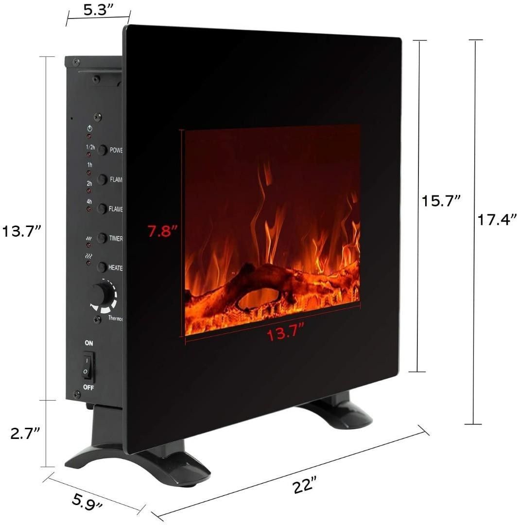 C-Hopetree 22 Inch Wide Electric Fireplace, Wall Mounted or Freestanding  Portable Room Heater with Remote and Thermostat, Furniture u0026 Home Living,  Home Decor, Other Home Decor on Carousell