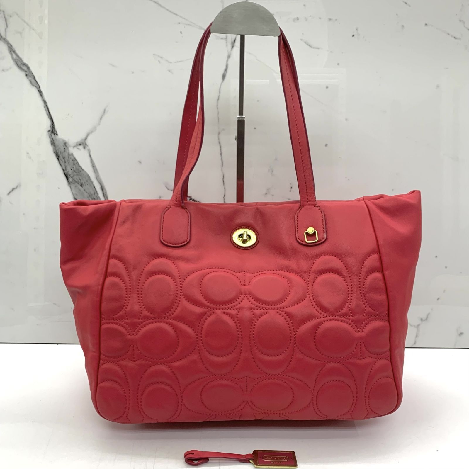 COACH 21237 RED LEATHER SHOULDER BAG 237018553 KM Luxury Bags