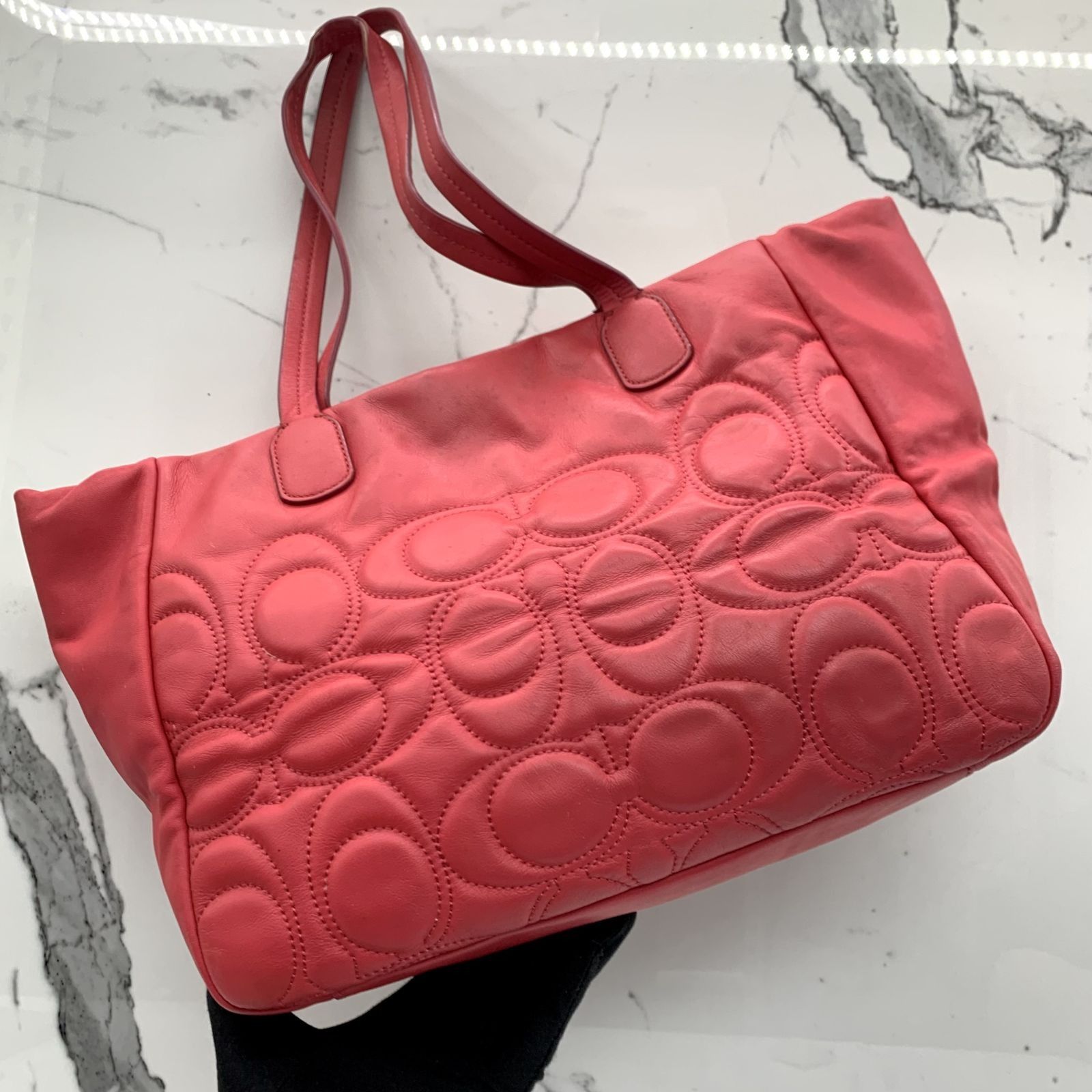 COACH 21237 RED LEATHER SHOULDER BAG 237018553 KM Luxury Bags