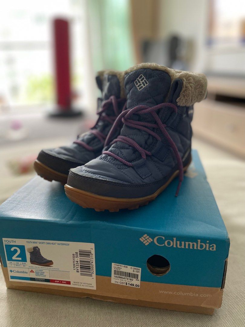 Columbia winter boots kids size 33