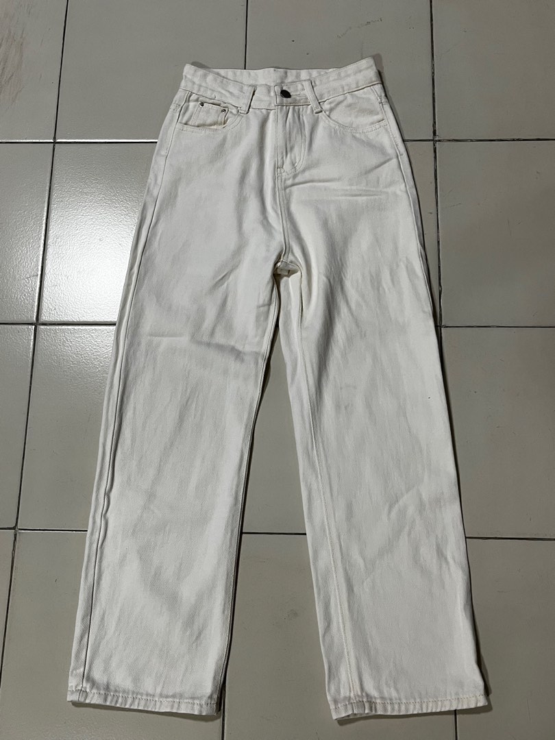 Cream coloured jeans, Women's Fashion, Bottoms, Jeans & Leggings on